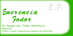 emerencia fodor business card